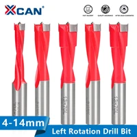 xcan 1pc 4 14mm wood forstner drill bit left rotation router bit row drilling for boring machine drills 2 flute router drill bit