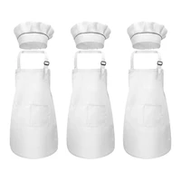 6 piece childrens apron and chef hat set adjustable childrens kitchen apron for cooking and painting