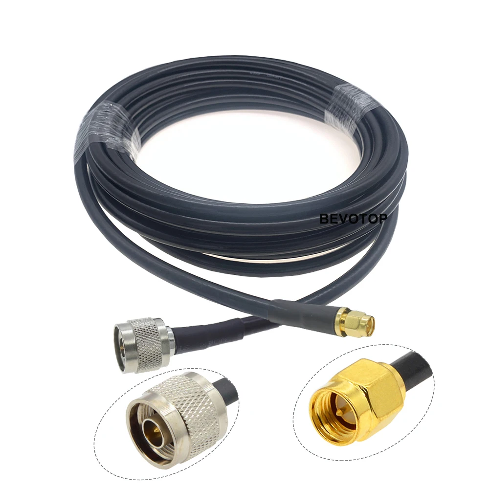 BEVOTOP SMA male to N male connector 5D-FB 50-5 Coaxial Cable RF Adapter Cable 50 Ohm 1m 5m 10m 20m 30m
