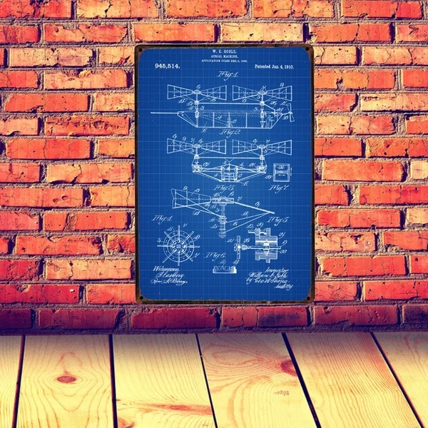 

1910 Aerial Machine Vintage Airplaner Tin Sign Bar Pub Garage Decorative Metal Sign Metal Painting Plaque