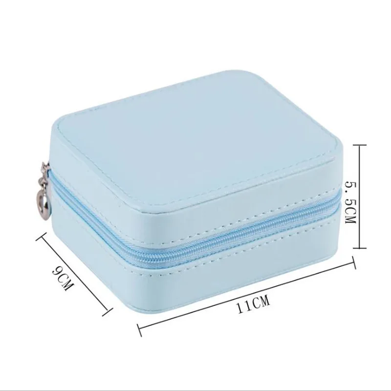 

Korean PU Leather Jewelry Box Ring Earrings Organizer Ear Studs Jewelry Display Stand Holder Rack Showcase Plate Simple Fresh
