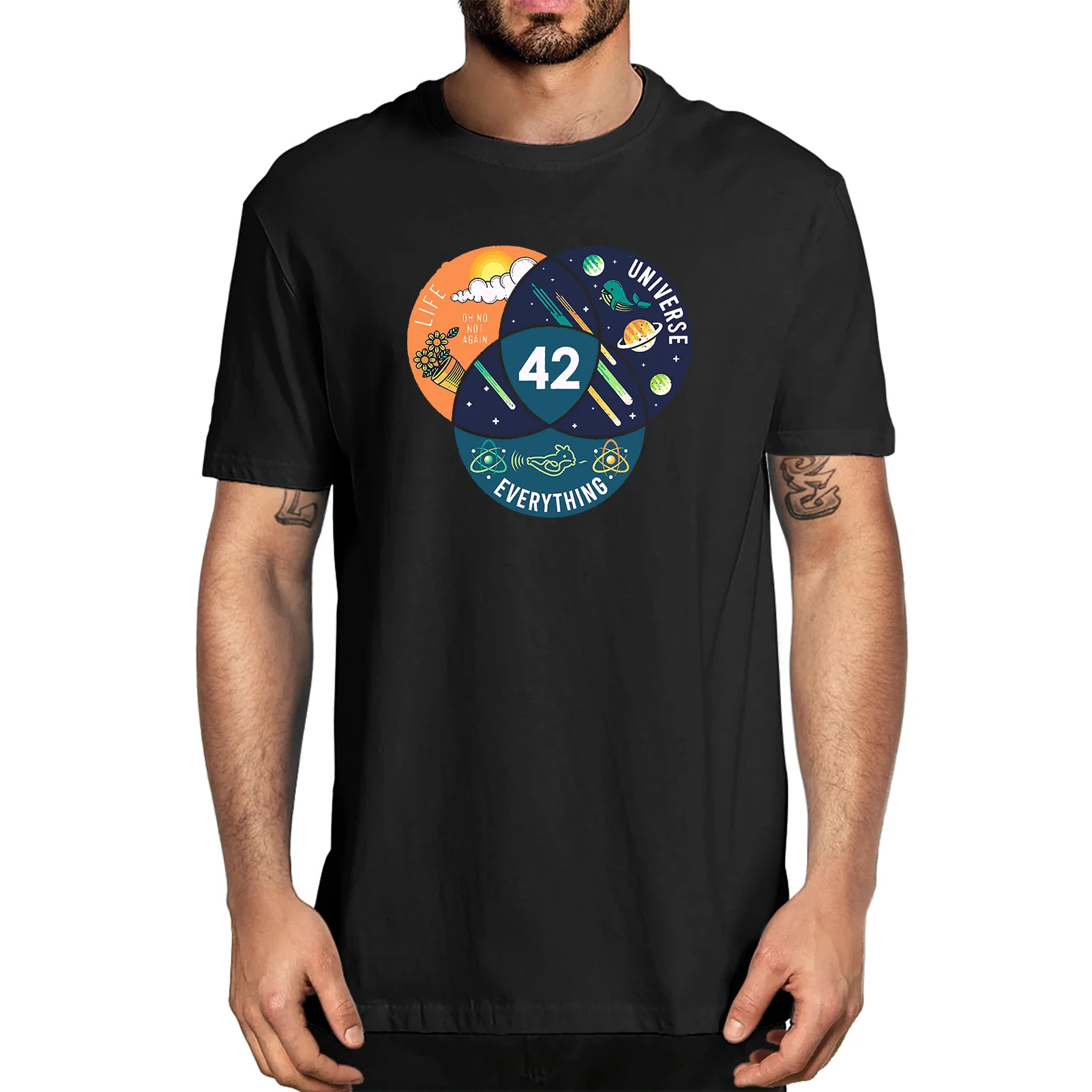 

Unisex Universe And Everything Funny Men's Novelty T-Shirt Harajuku Streetwear