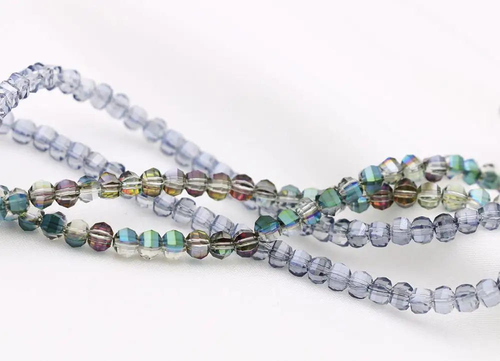 4mm about 100pcs colorful watermelon spherical faceted crystal glass beaded DIY jewelry bracelet necklace accessory beads - купить по