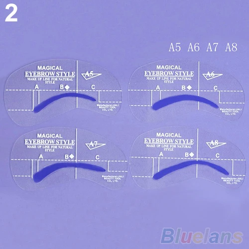 4 стиля трафарет для создания макияжа инструменты красивых бровей | Красота и