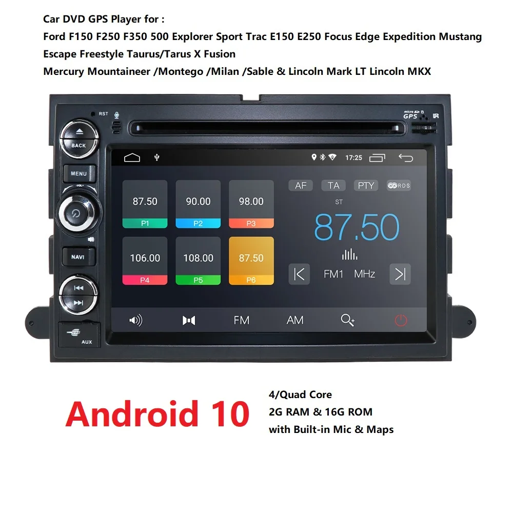 DSP 2Din Android 10 автомобильный DVD GPS плеер для Ford Focus Explorer F150 F350 F500 Taurus Escape Fusion погрузка