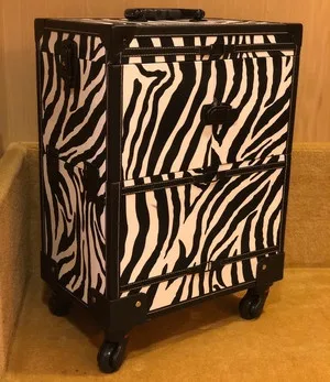 Zebra pattern Косметический багаж на колесиках, чехол для костюма на колесиках для маникюра, масштабируемый чехол на колесиках для макияжа, сумка для переноски художника - Цвет: Zebra pattern