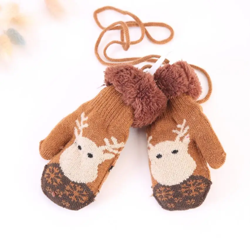 

Baby Clearance Winter Warm Gloves Children Stretch Cute Mittens Kids Girls Boys Gloves Full Finger Knitting Gloves for 1-3Y