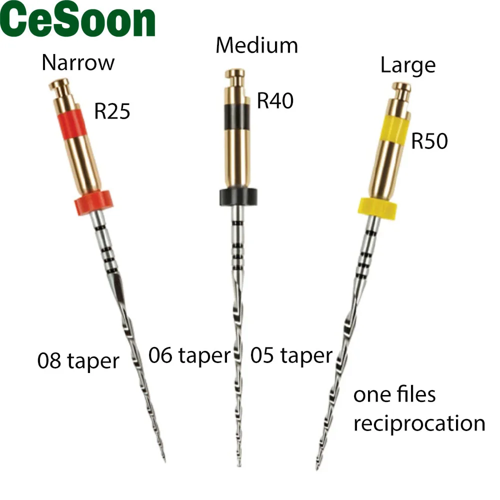 

3Pcs Dental Reciprocate Endodontic One Files NITI Rotary Root Canal Blue Heat Activation R25 R40 R50 25mm 21mm Teeth Whitening