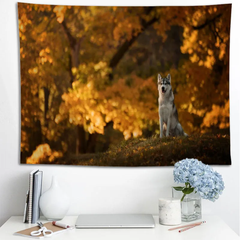 

Custom Dog Tapestry Wall Boho Decoration Home Decor Psychedelic Wall Tapestry Abstract Carpet Wall Cloth Tapestries Wa