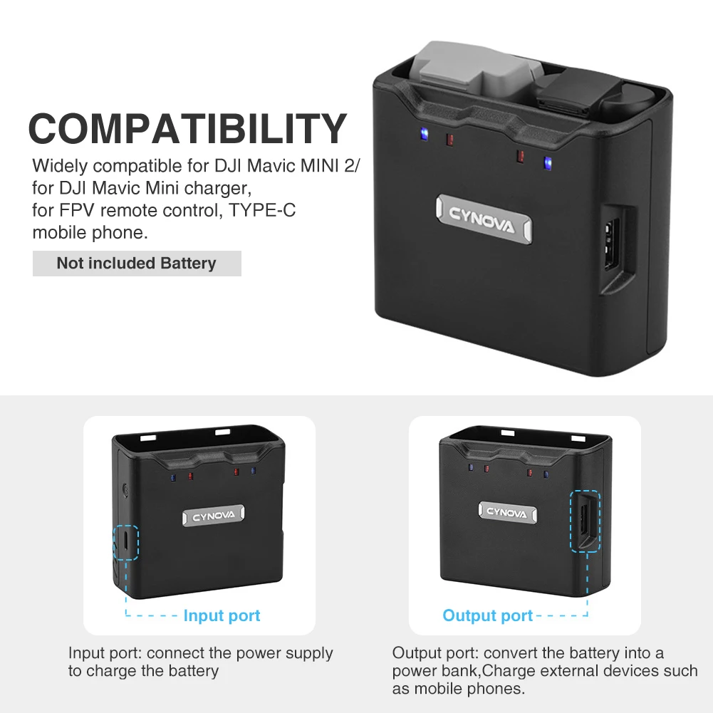 

Two-way Fast Durable Charging Hub Set Portable Power Bank Converter Tool Batteries Manager For DJI Mavic Mini Drone Accessories