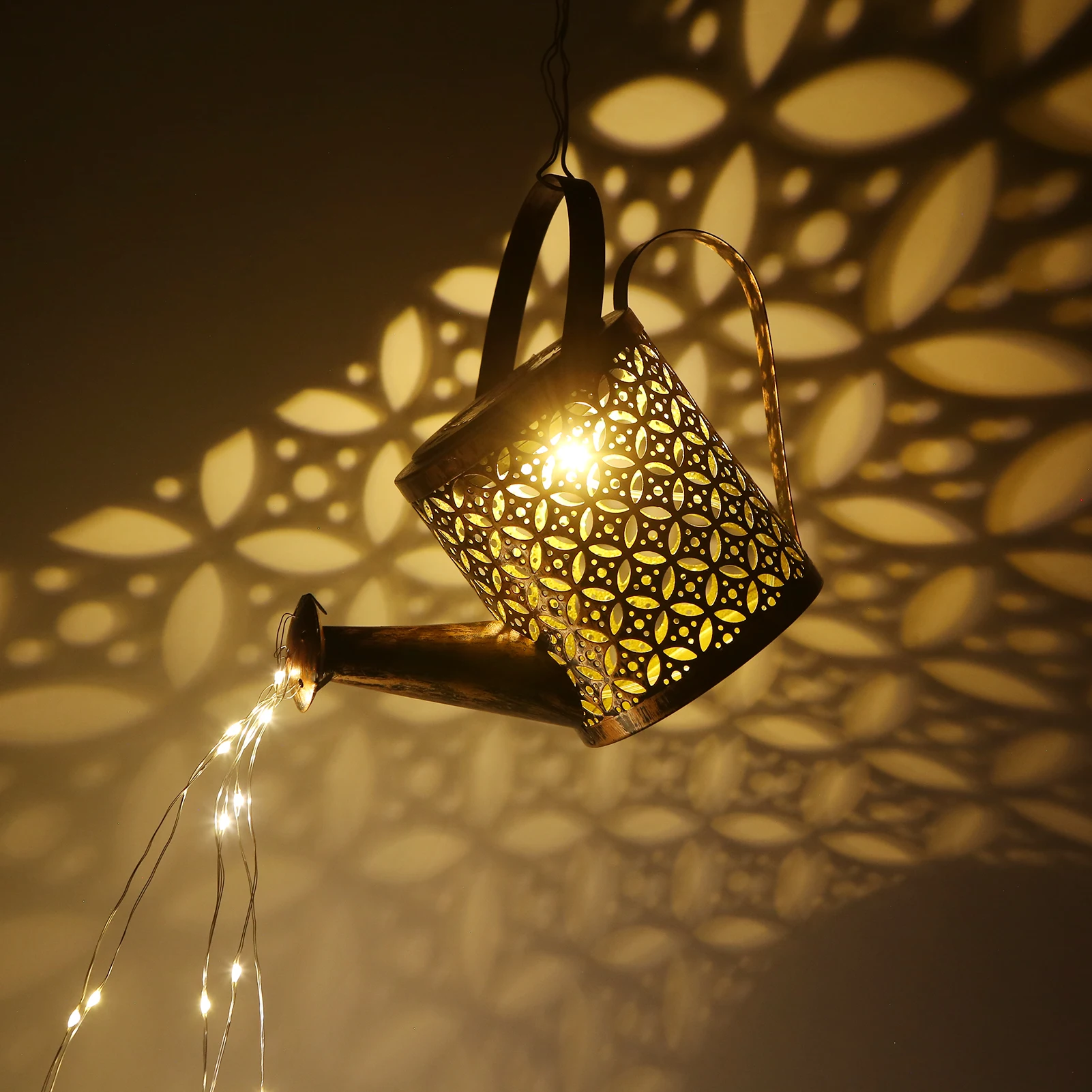 

36LEDs 600mm Solar Powered Energy Watering Can Outdoor Solar Lamp Fairy String Light with Standing Solar Light IP65 Waterproof