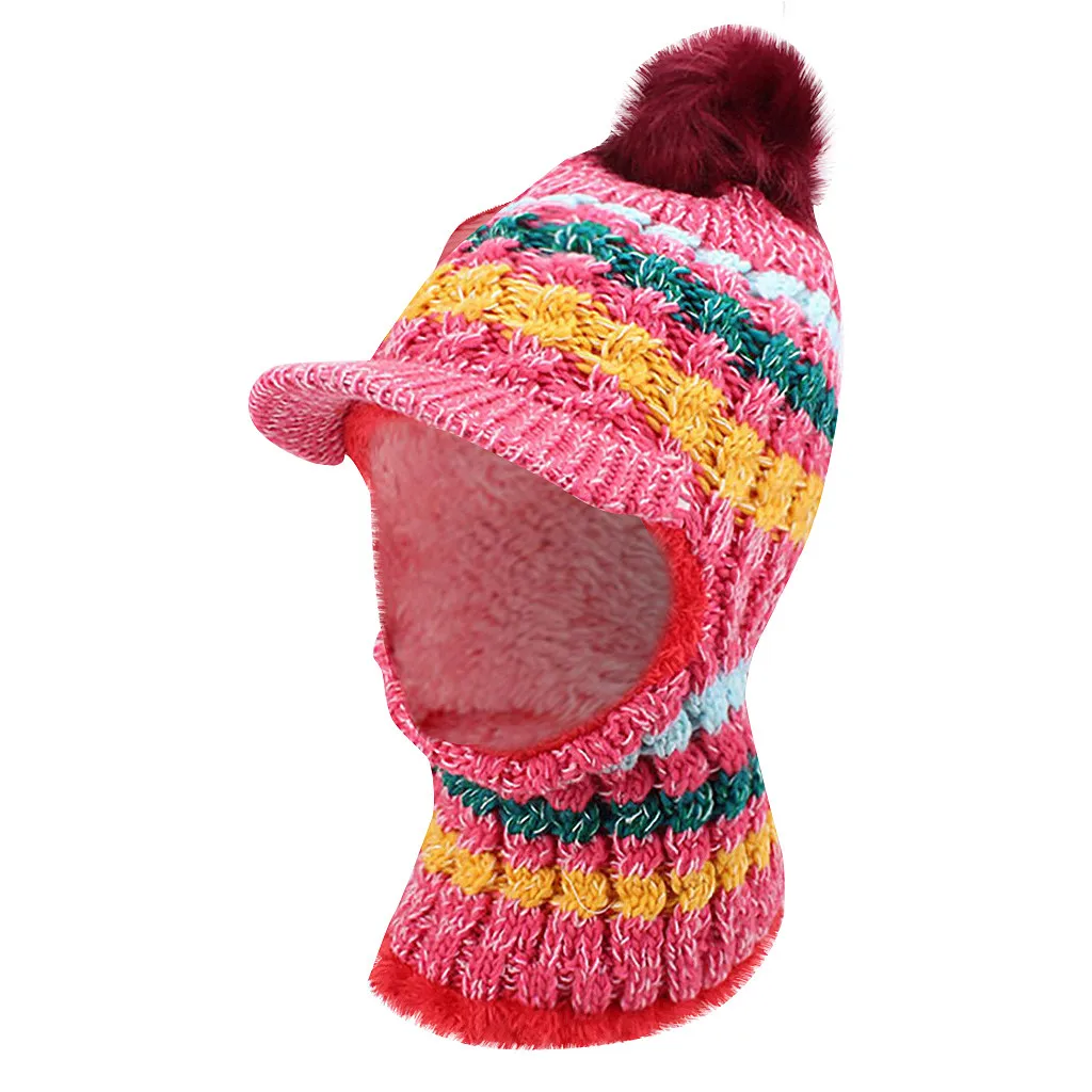 Модные женские шапки в стиле ретро зимние с меховыми помпонами утолщенные