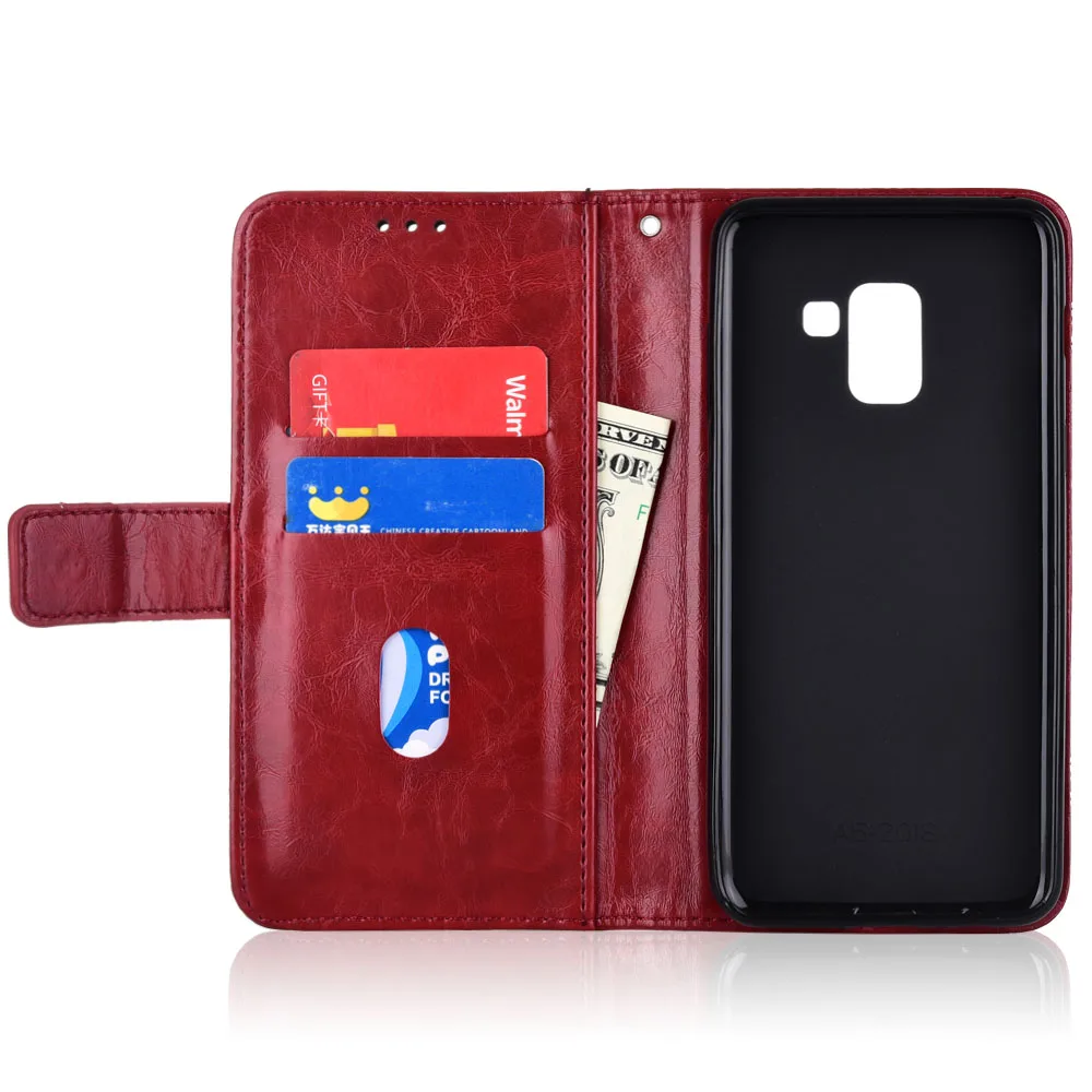 Кожаный чехол кошелек с откидной крышкой для Samsung Galaxy A5 2018 A530 A530F SM задняя крышка