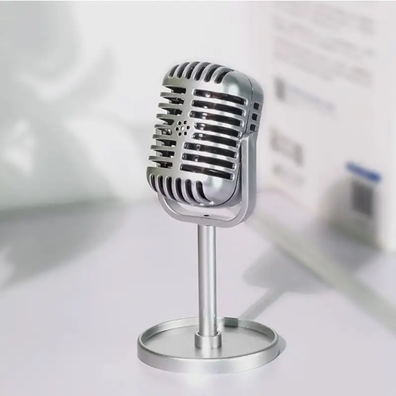 Simulation props microphone Classic Retro Dynamic Vocal vintage microphone Universal Stand for Live Performance Recording