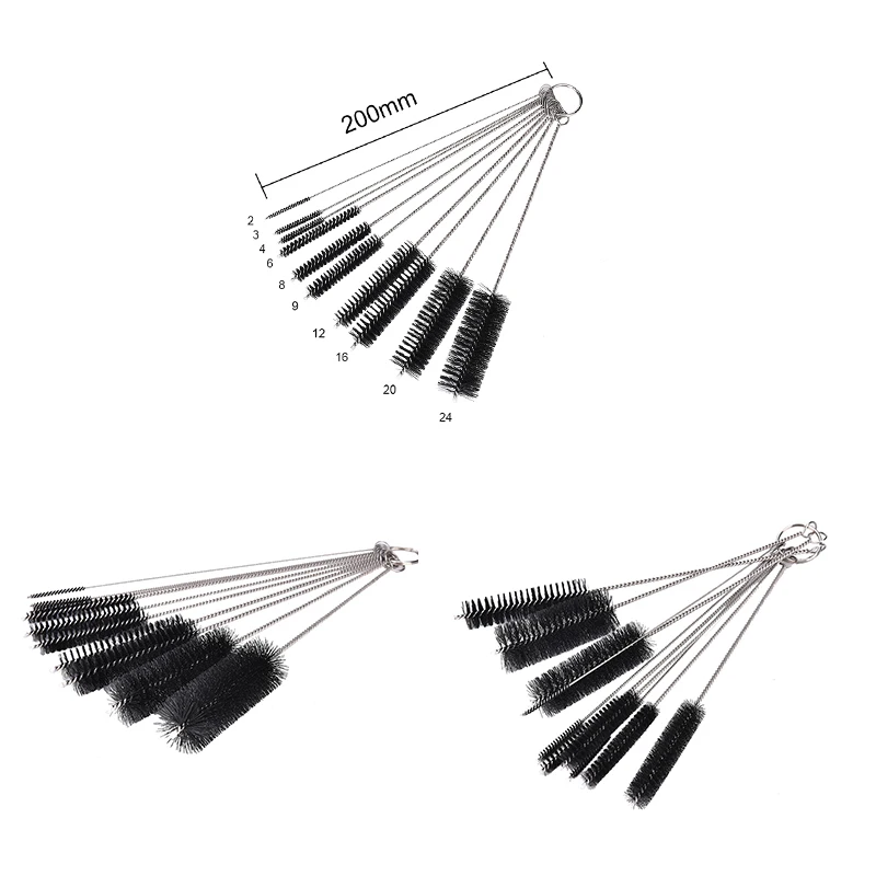 10 Nylon Stainless Steel Cleaners Cleaning Brushes For Tobacco Pipe Airbrush | Дом и сад
