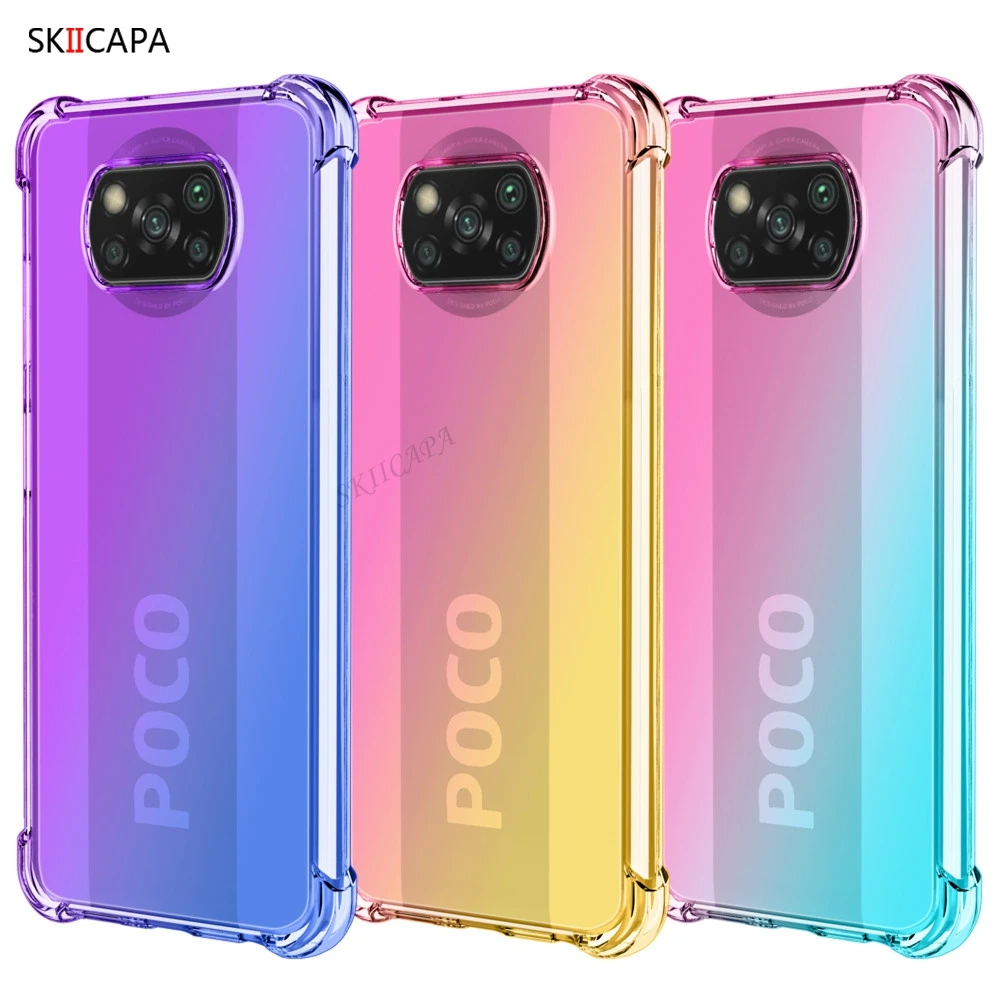 Для Xiaomi Poco X3 NFC M3 X2 F2 Pro A3 A2 Lite Чехол Радужный градиент Противоударный чехол для