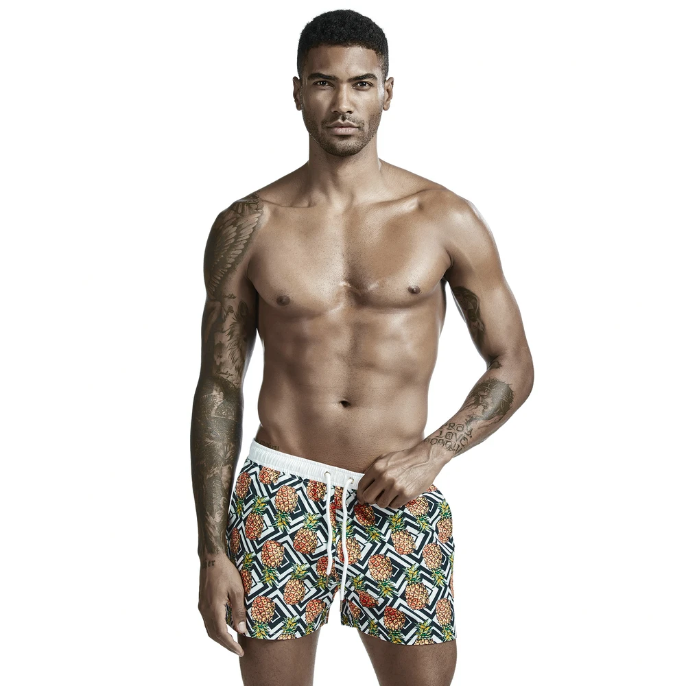 

quick dry swimsuits beach shorts friut printing men swimsuits board swim shorts man swimwear sunga bathing suits with inner