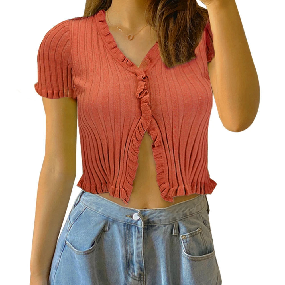 

Littlerassa Beauty Autumn Sweet Chic 7 Colours Knitted Shirts Women Casual V-neck Single Breasted Good Elasticity Cardigan Tops