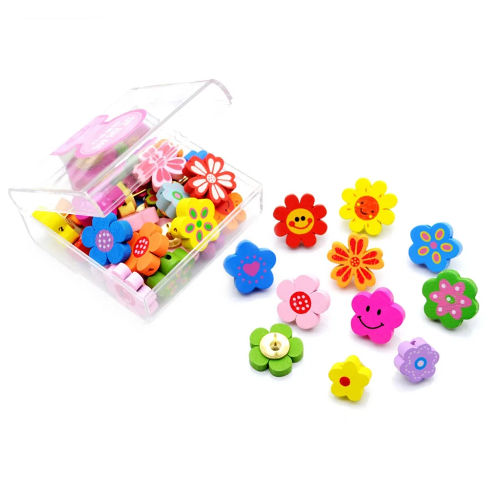 

Decorative Push Pins, Assorted Color Floret Creative Thumbtacks for Home/Office Whiteboard, Corkboard, Photo Wall Holding Pape