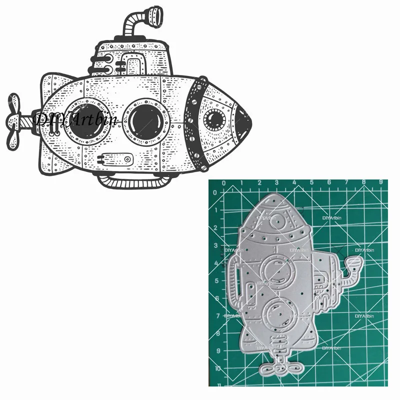 

Steampunk Spaceship cutting dies mold Scrapbook paper craft knife mould blade punch stencils die