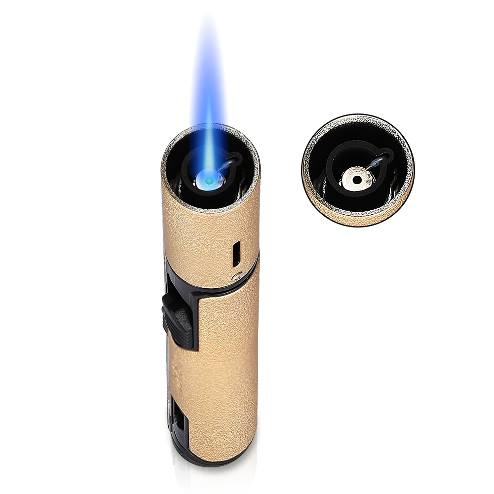 

LUNBINSKI Metal Cigar Lighter Portable Travel Cigarette Lighter Windproof Butane Gas 1 Jet Flame Smoking Lighters