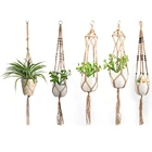 Винтажный цветочный горшок, Сетчатая Сумка, рандомная плетеная веревка ручной работы сделай сам, цветочный горшок, подвесная корзина, украшение для дома и сада