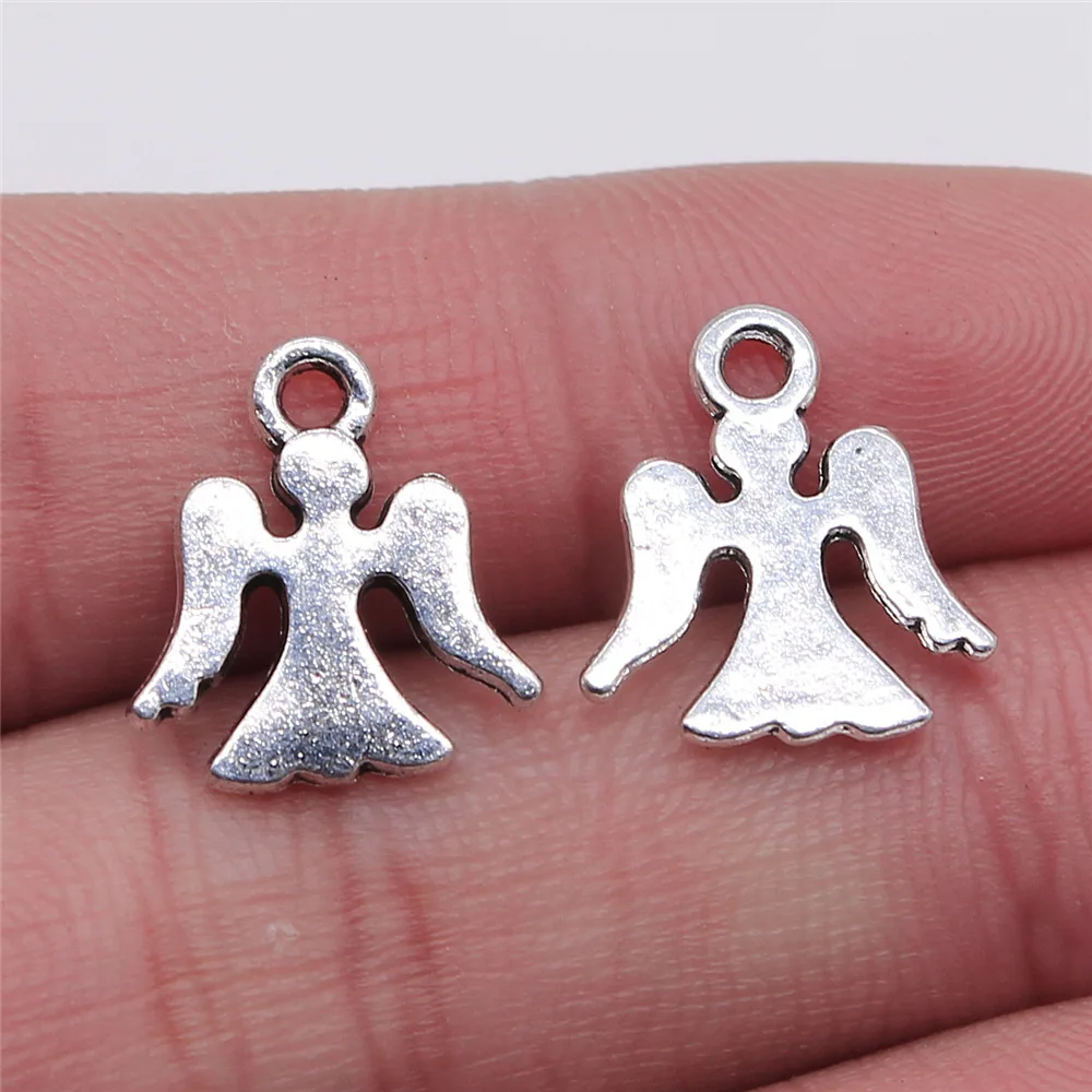 

20pcs 14x15mm Antique Silver Color Angel Charms For Earring Making For Jewelry Making B14751