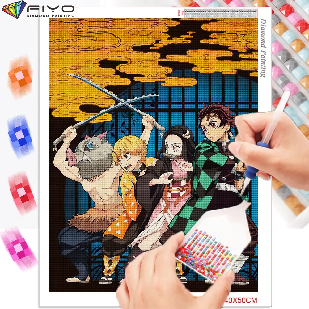 Алмазная живопись 5D сделай сам из японского аниме убийца демонов алмазная