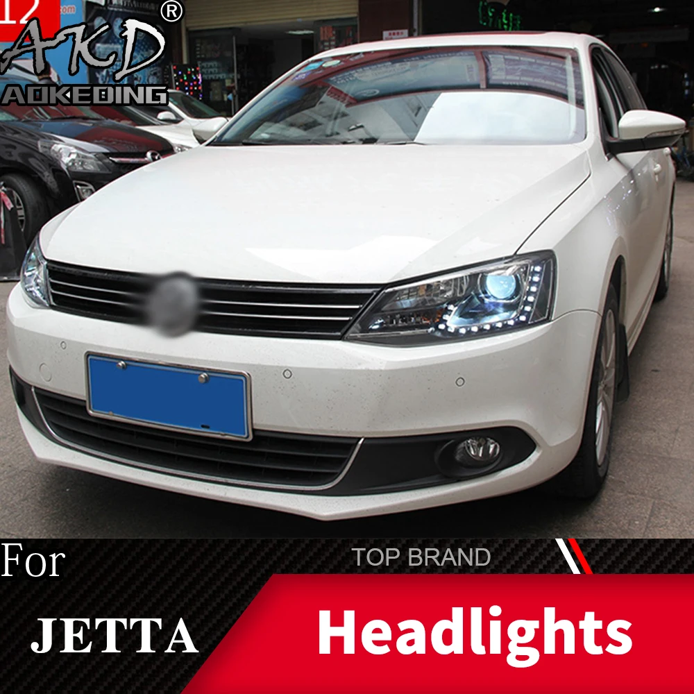 Головной фонарь для автомобиля VW 2011- Jetta Gli MK6 фары Противотуманные фары Дневные ходовые огни DRL H7 светодиодный Биксеноновая лампа автомобильный аксессуар