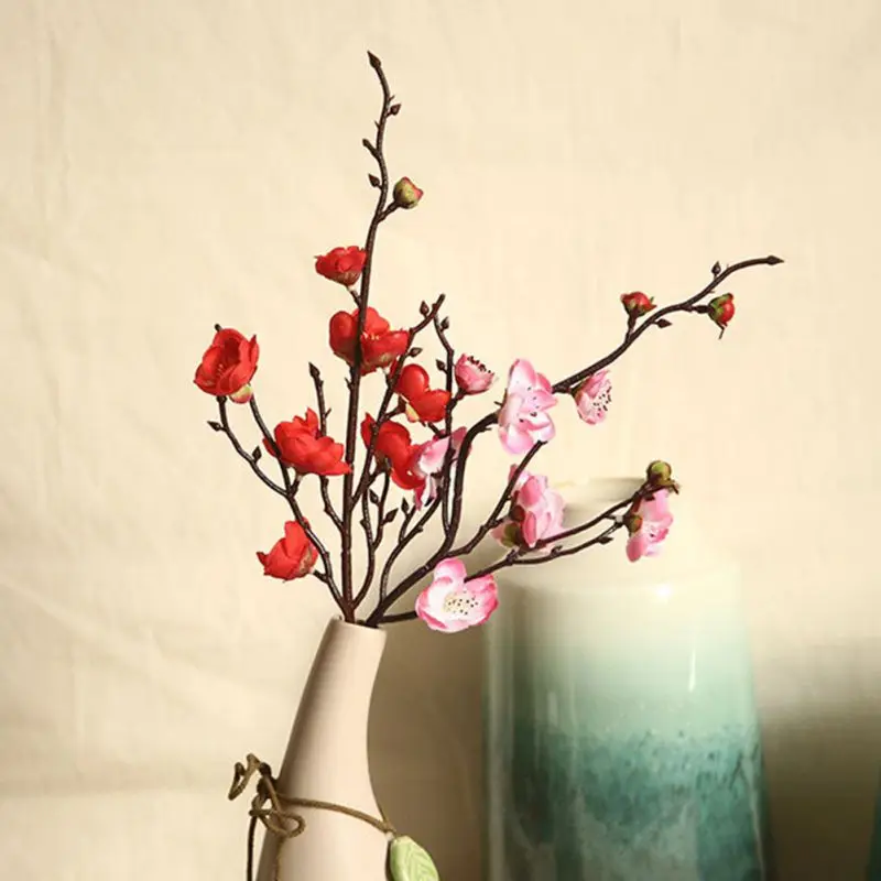 Новинка Лидер продаж Розовый Белый красным хиромантом сливы Искусственные цветы