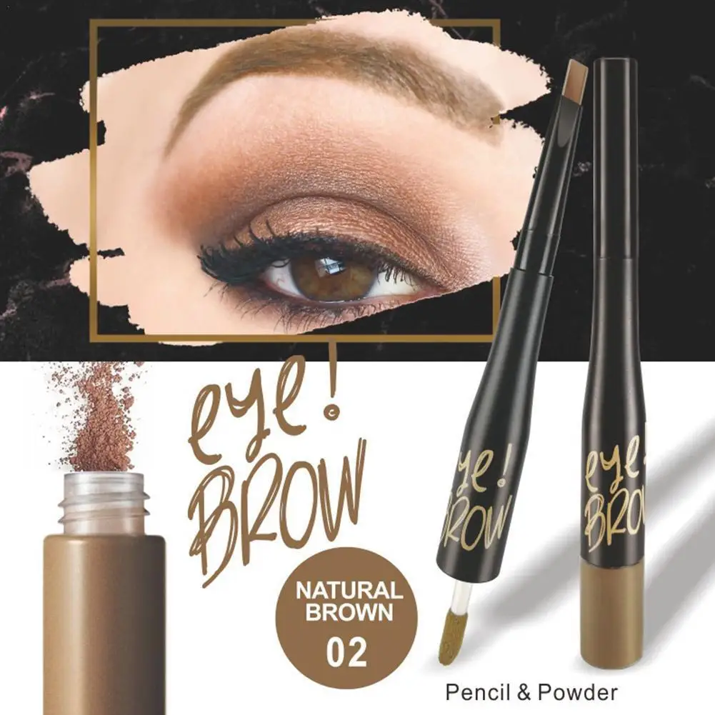 

Двухсторонняя пудра для бровей 2 в 1 водостойкая устойчивая к поту Стойкая не размазывающаяся пудра для бровей карандаш для татуажа бровей К...