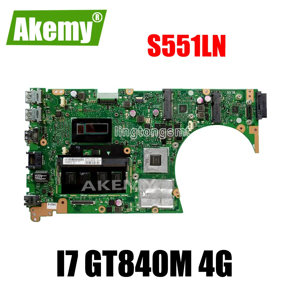 S551LN MB._ 4G/I7-4500U/AS GeForce V2G 90NB05F0-R000 материнская плата для For Asus K551L K551LB K551LN S551L S551LB R553L