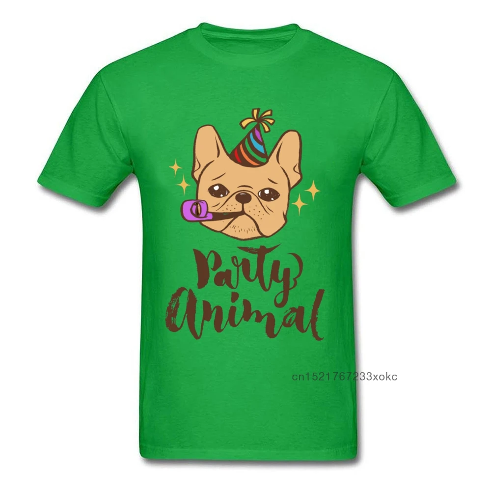 Fashion Party Animal Tshirts Summer T Shirt Pitbull Short Sleeve Green Tshirt for Men Christmas 100% Cotton Birthday T-shirt Fun