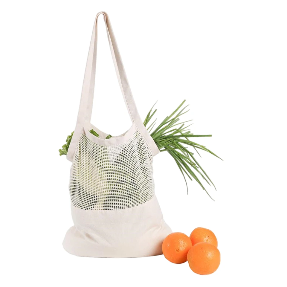

Large Capacity Portable Reusable Grocery Bags Fruit Vegetable Bag Washable Cotton Mesh String Organic Organizer Shopping Bag