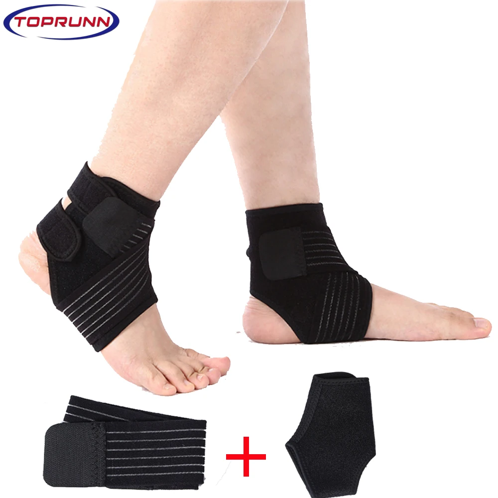 

TopRunn 1Pc Ankle Support Fitness Compression Wrap Support with Adjustable Strap for Running,Basketball,Walking,Jogging,Hiking