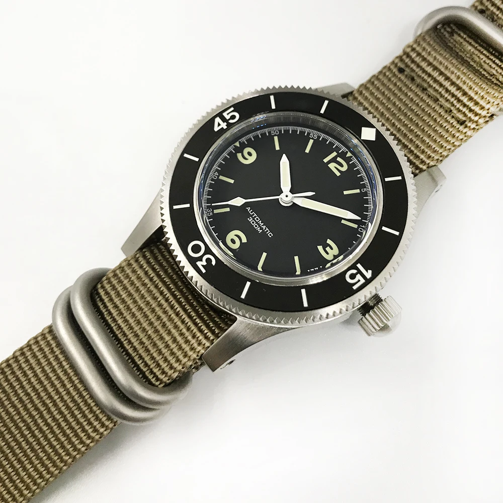 nylon strap Мужские новые часы для дайвинга из нержавеющей стали FiftyFathoms наручные часы NH35 Move men t 300m водонепроницаемые мужские часы из сапфирового стекла - Цвет: nylon strap