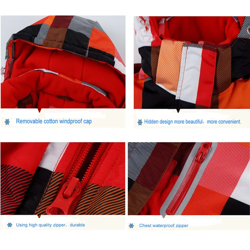 Детский лыжный костюм детский ветрозащитный водонепроницаемый Комплект для