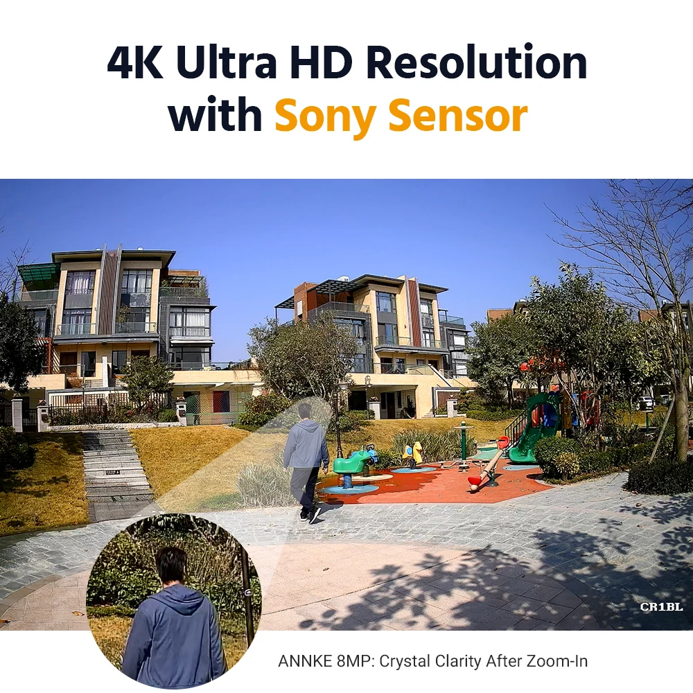 Скидка Система видеонаблюдения ANNKE 4K Ultra HD, 8 каналов, 8 Мп, H.265, видеорегистратор с 4 уличными камерами 8 Мп, защита от атмосферных воздействий