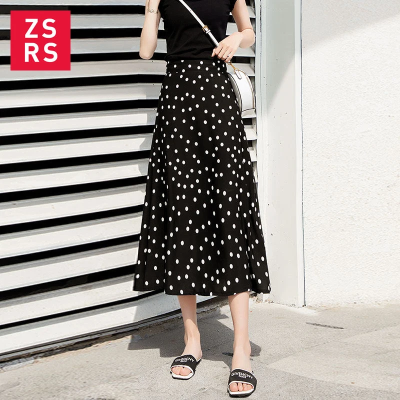 Женские винтажные гофрированные длинные юбки Zsrs летние Асимметричные шифоновые