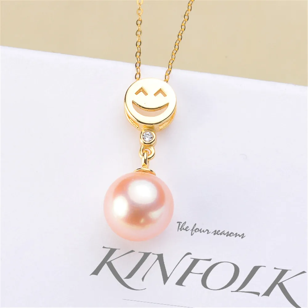 

1PCS Pearl Tray End Cap S925 Sterling Silver Bead Caps Clasps Clip Fitting Round Beads Pendants DIY Necklace Findings