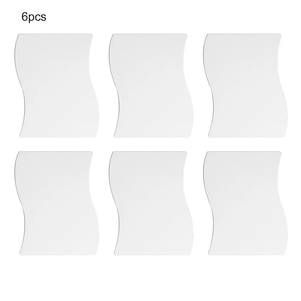 6 шт. DIY Зеркальная Наклейка на стену волна Форма самоклеящаяся 3D с украшением в