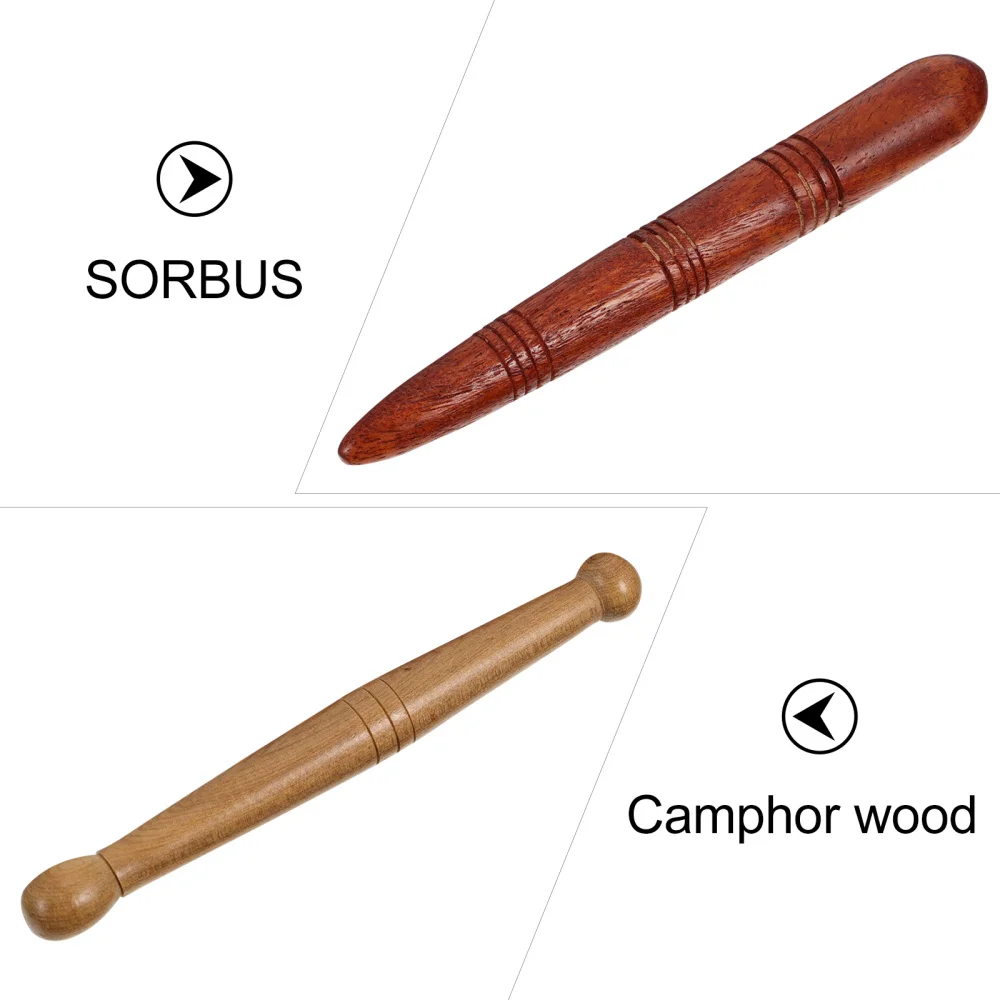 

1 Set 2pcs Wooden Massage Rods Acupuncture Points Sole Massaging Sticks