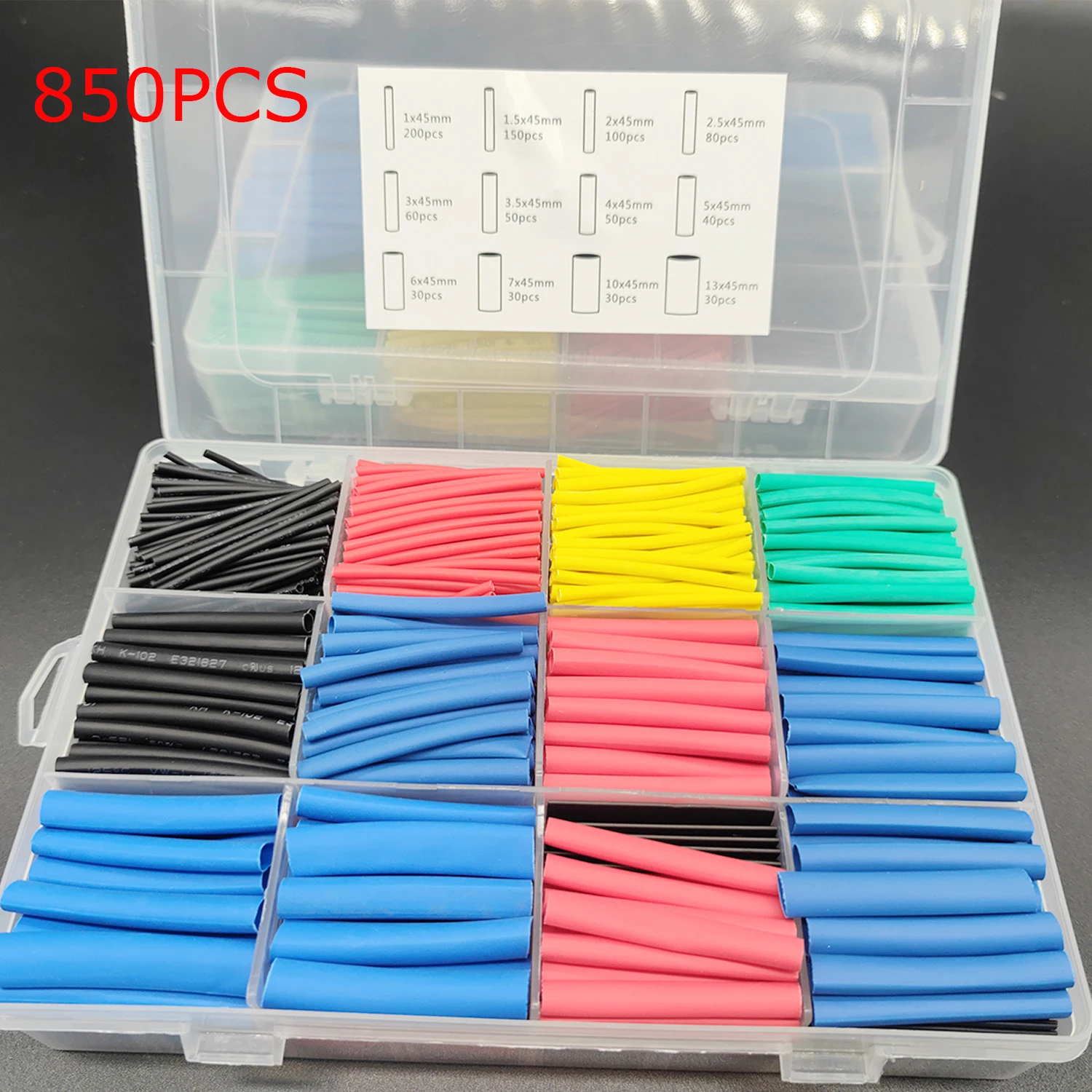 

850pcs/656pcs Heat Shrink wrapped Shrinking Insulation Sleeving Thermal Casing Car Electrical Cable shrink tube Tube kit