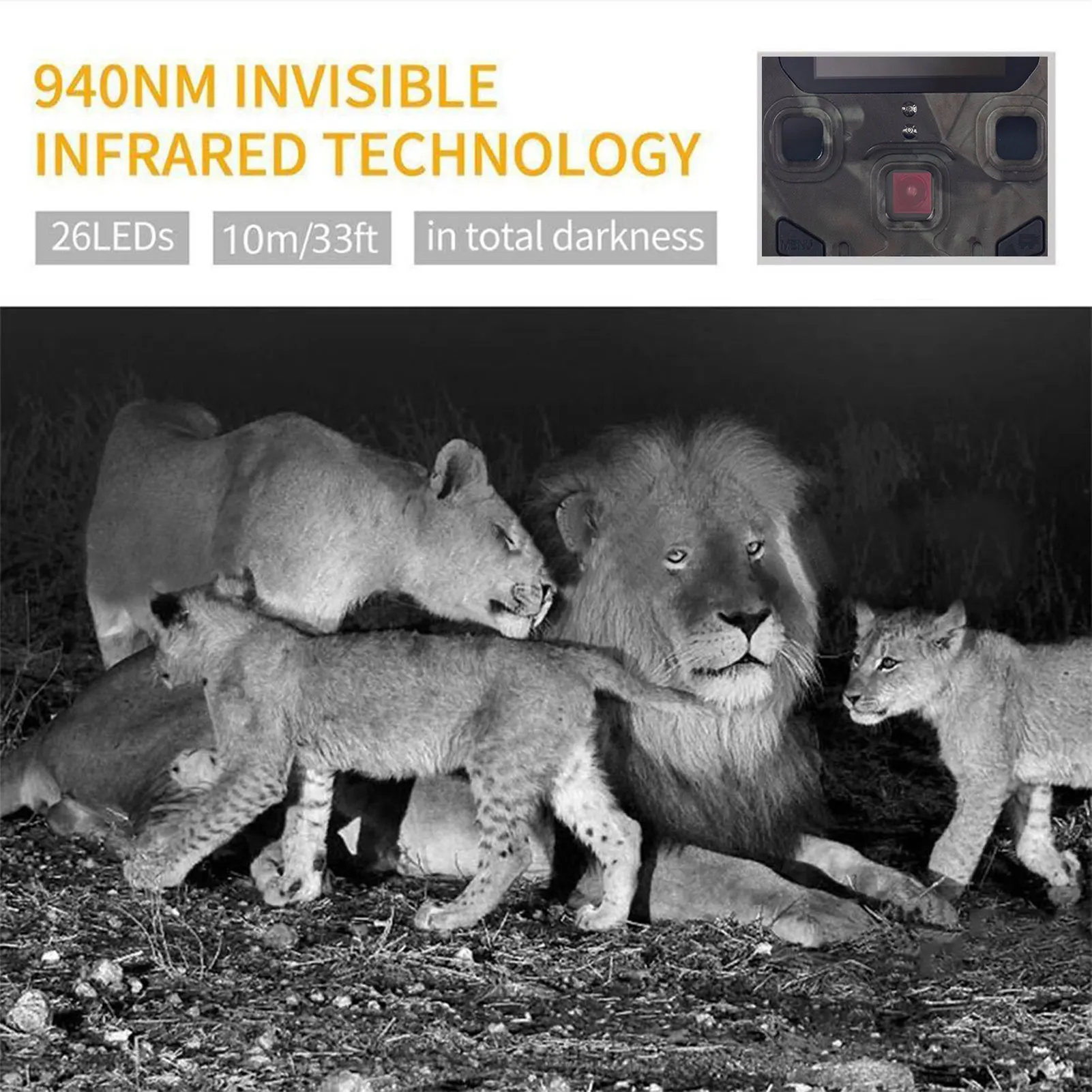 

Mini Trail Camera 1080P HD 16MP Waterproof Scouting Game Wildlife Animal Detector Camera Night Vision PIR Motion Activated Cam