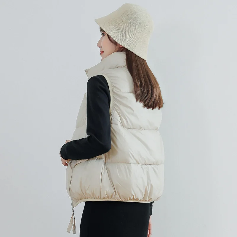 

Autumn and Winter 2021 New Down Cotton Waistcoat for Female Short Student Loose Shoulder Vest Jacket