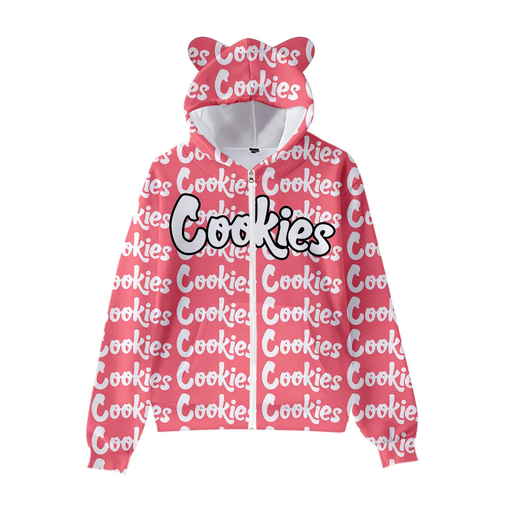 

Chlidren Adults Jackets Cookies Cat Ears Zipper Hoodie Sweatshirt Christmas Boys Girls Men Streetwear Tracksuit Outcoat