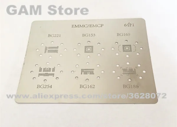 

BGA221 153 169 254 162 186 BGA Stencil eMMC EMCP Reballing IC Chip Pins Solder BGA Tin Plant Net Direct Heating Template G1139