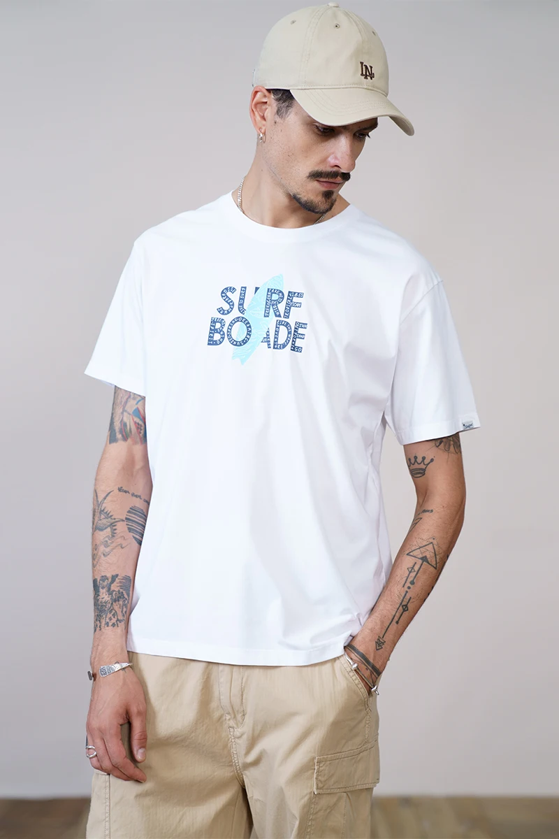 

SIMWOOD 2022 летние новые обычные футболки из крутой ткани сорона, мужские футболки с буквенным принтом размера плюс, топы, брендовая одежда SK120652