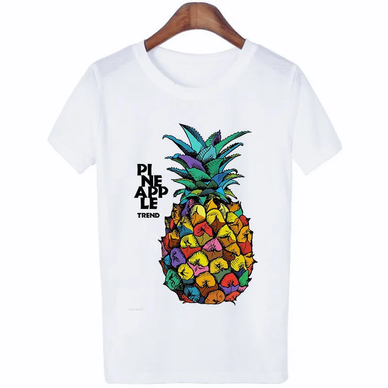 

Women Harajuku Ullzang Fashion Pineapple Kawaii Print T-shirt Graphic Cute Tshirt