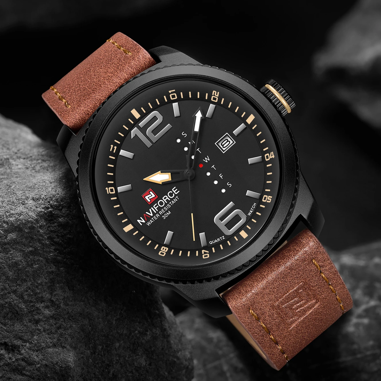 Часы наручные NAVIFORCE Мужские кварцевые брендовые Роскошные спортивные в стиле
